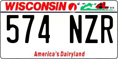 WI license plate 574NZR