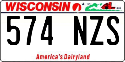 WI license plate 574NZS