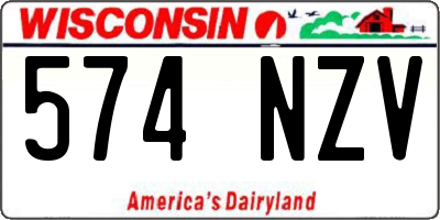 WI license plate 574NZV