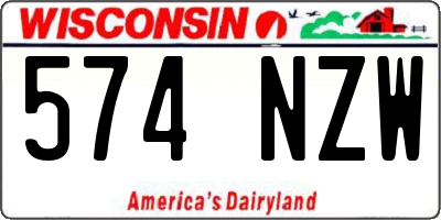 WI license plate 574NZW