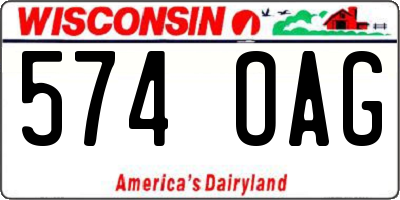 WI license plate 574OAG