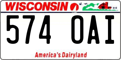 WI license plate 574OAI