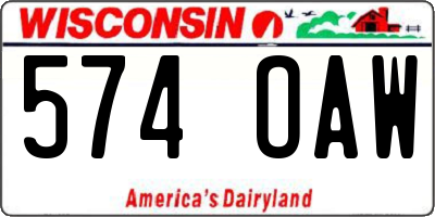 WI license plate 574OAW