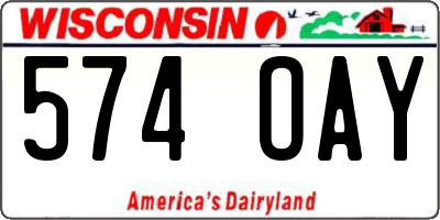 WI license plate 574OAY
