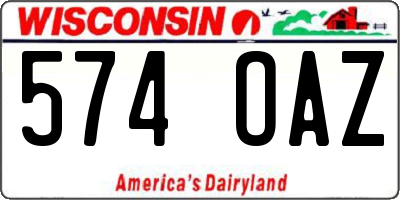 WI license plate 574OAZ