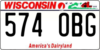 WI license plate 574OBG