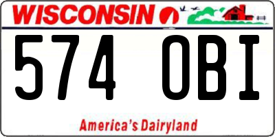 WI license plate 574OBI