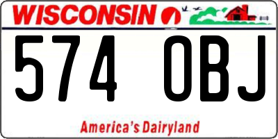 WI license plate 574OBJ