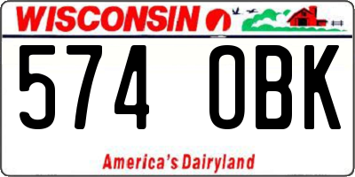 WI license plate 574OBK