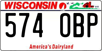 WI license plate 574OBP