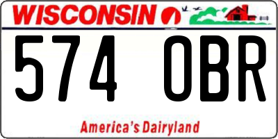 WI license plate 574OBR