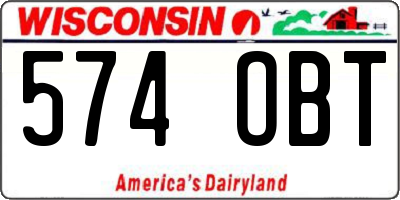 WI license plate 574OBT