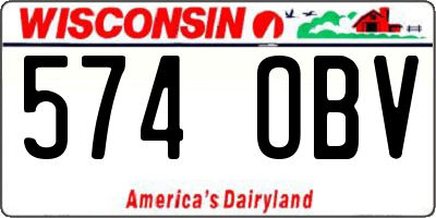 WI license plate 574OBV