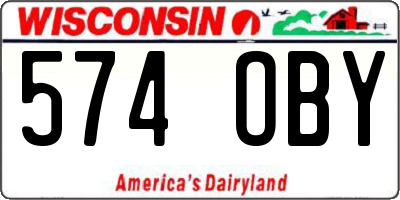 WI license plate 574OBY