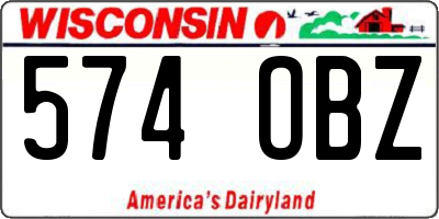 WI license plate 574OBZ