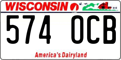 WI license plate 574OCB