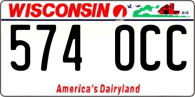 WI license plate 574OCC