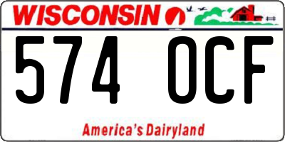 WI license plate 574OCF