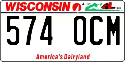 WI license plate 574OCM
