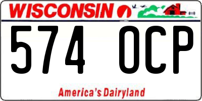 WI license plate 574OCP
