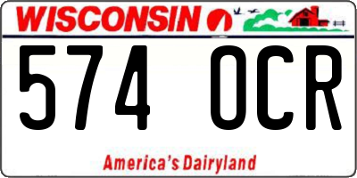 WI license plate 574OCR