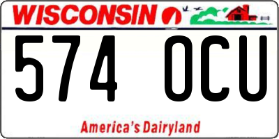 WI license plate 574OCU
