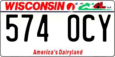 WI license plate 574OCY