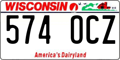 WI license plate 574OCZ