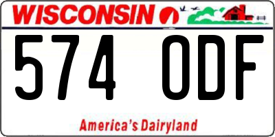 WI license plate 574ODF