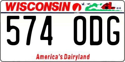 WI license plate 574ODG