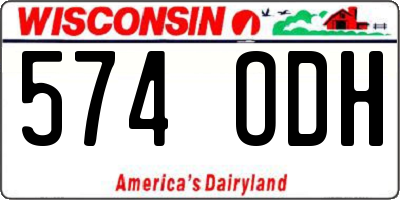 WI license plate 574ODH