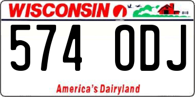 WI license plate 574ODJ