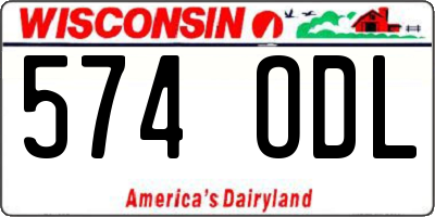 WI license plate 574ODL