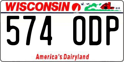 WI license plate 574ODP