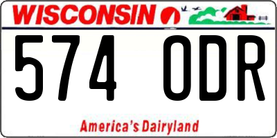 WI license plate 574ODR