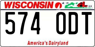 WI license plate 574ODT