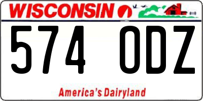WI license plate 574ODZ