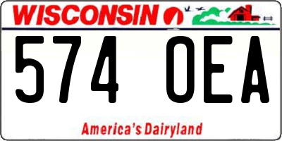 WI license plate 574OEA
