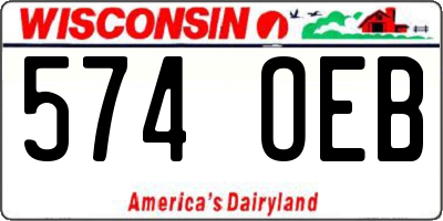 WI license plate 574OEB