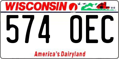 WI license plate 574OEC