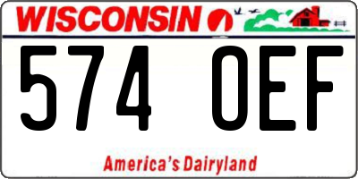 WI license plate 574OEF