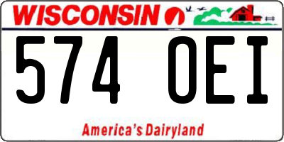 WI license plate 574OEI