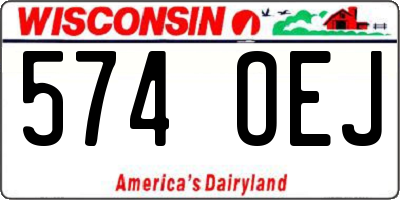 WI license plate 574OEJ