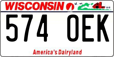 WI license plate 574OEK