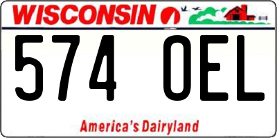 WI license plate 574OEL