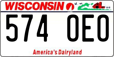 WI license plate 574OEO