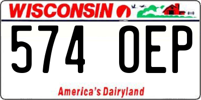 WI license plate 574OEP