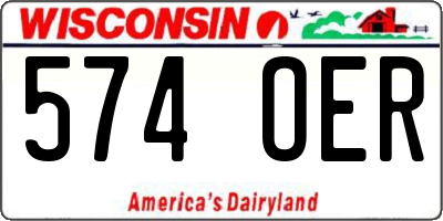 WI license plate 574OER