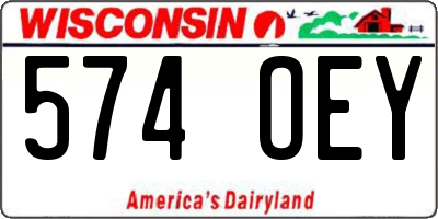 WI license plate 574OEY