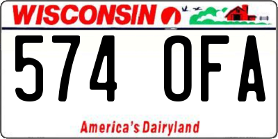WI license plate 574OFA